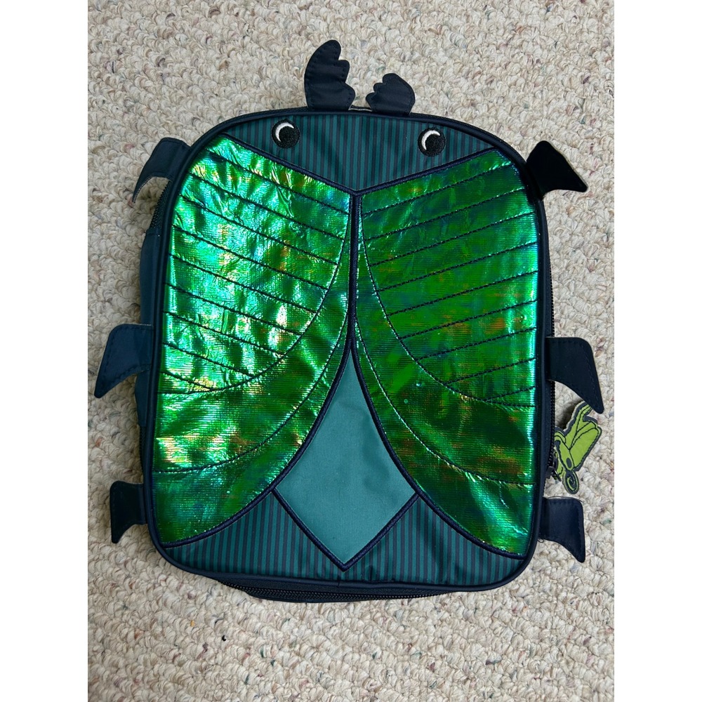 Thirty-One Thermal Tote Insulated Lunch Bag Green Beetle Bug Navy Iridescent